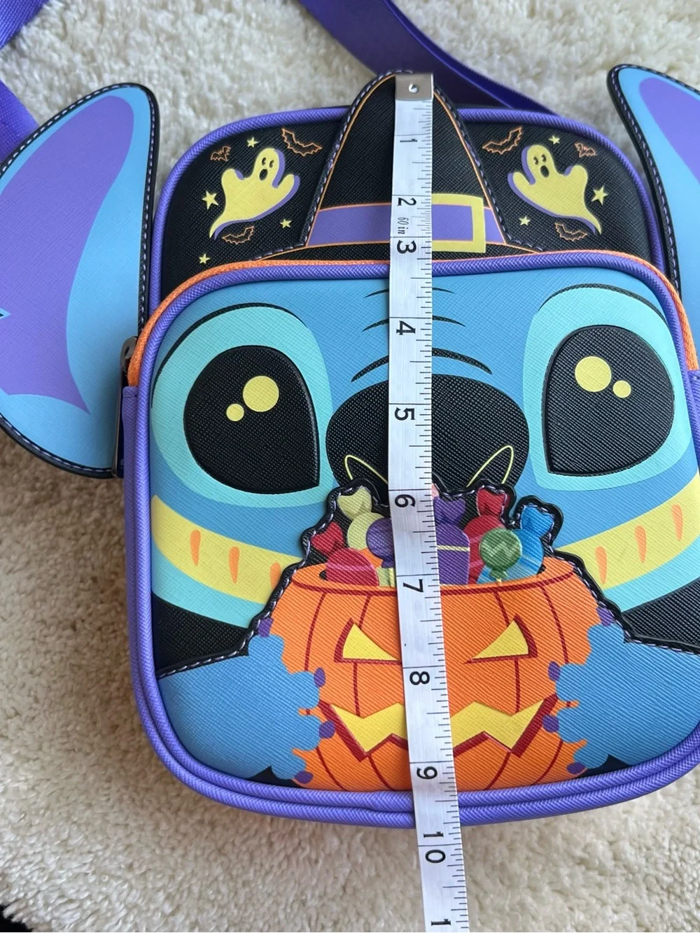 Loungefly Disney Lilo & Stitch Mini Bag Halloween Gimme Candy passport bag glow - Picture 14 of 16
